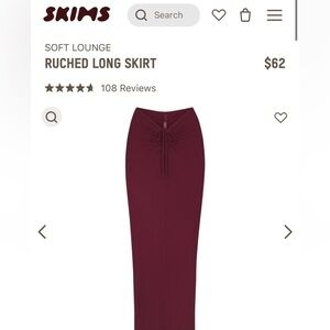 SKIMS Ruched Soft Lounge Long skirt